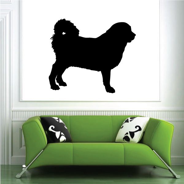 Tibetan mastiff decal, black dog silhouette