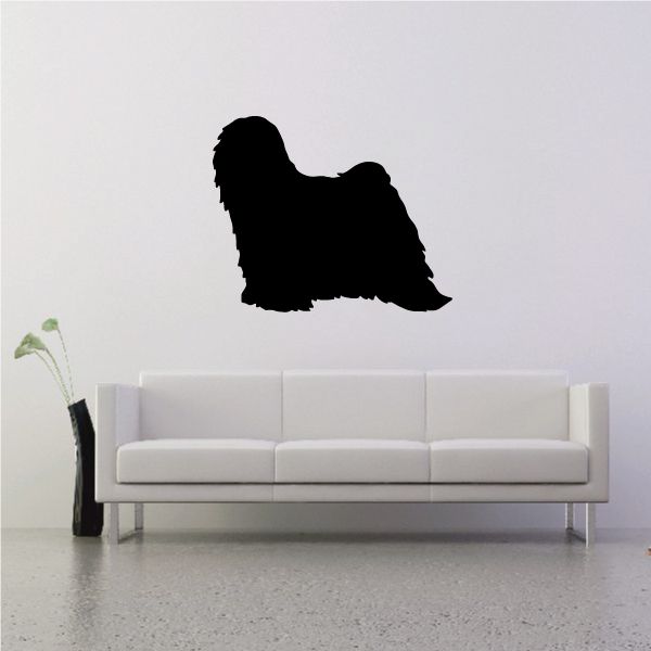 Black Tibetan terrier silhouette wall decal
