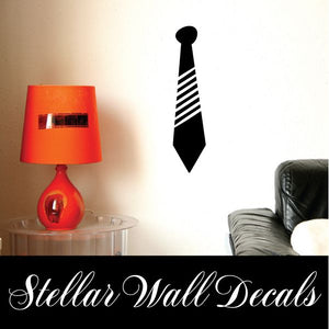 Black striped tie vinyl wall decal with pointed bottom