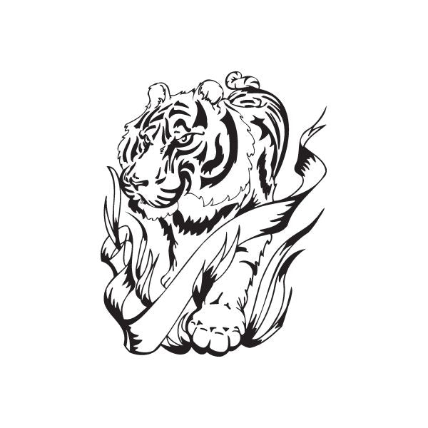 Image of Tiger and Banner Decal