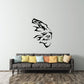 Tiger head side profile decal, black tribal-style graphic