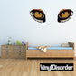 Two tiger predator eyes wall stickers with orange-gold pupils