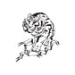 Black-and-white tiger walking on ground decal