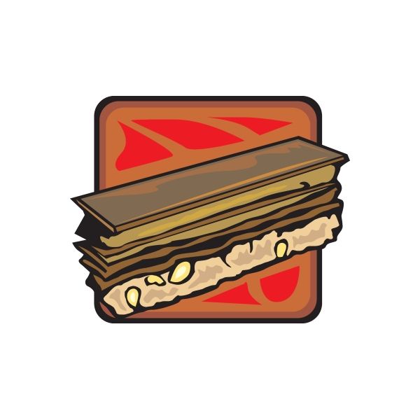 Tiramisu cake sticker with layered coffee-and-cream slice and cocoa topping