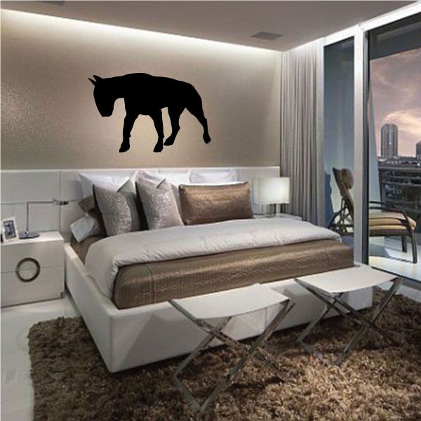 Bull terrier silhouette wall decal, black