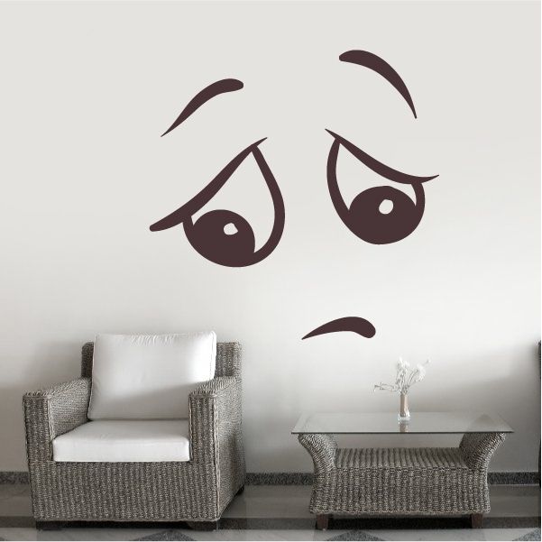Image of Tired Face Expression Wall Decal - Vinyl Decal - Car Decal - Idcolor064