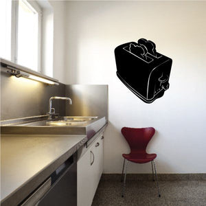 Black toaster decal with toast and outline icon