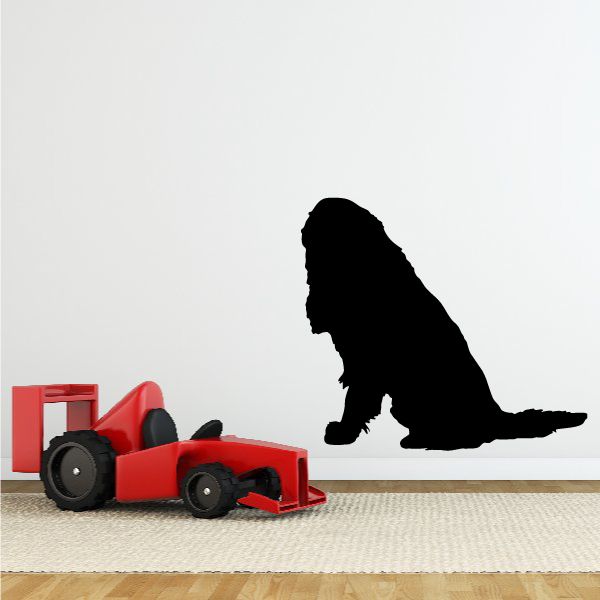 Black dog silhouette decal, side view