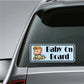 Toddler boy car sticker: 'Baby On Board' with cartoon baby