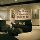 Wall quote decal reading “Together is our favorite place to be” in black script