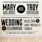 Wedding decal with family names, date 03.07.2014, and location Saint Michael’s Church