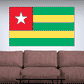 Togo flag sticker with red field, white star, green and yellow horizontal stripes