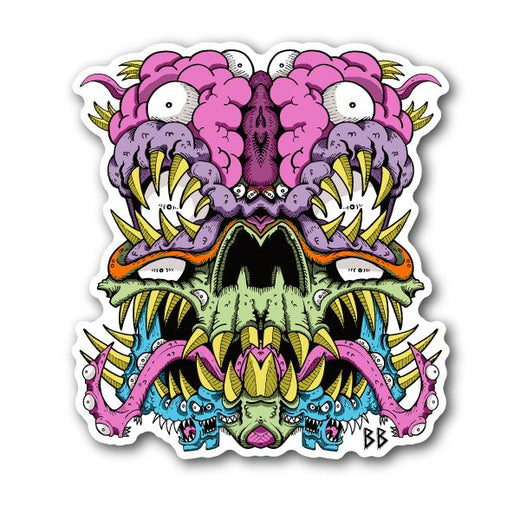 Tongue Skull Vinyl Sticker