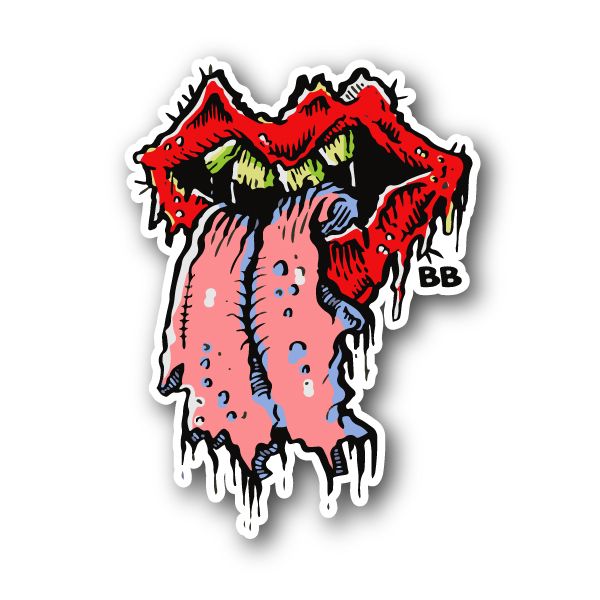 Image of Tongue With Red Lips Scary Vinyl Sticker