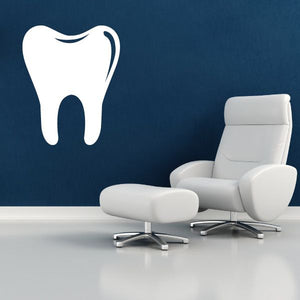 White tooth decal sticker with detailed dental shape for wall decoration