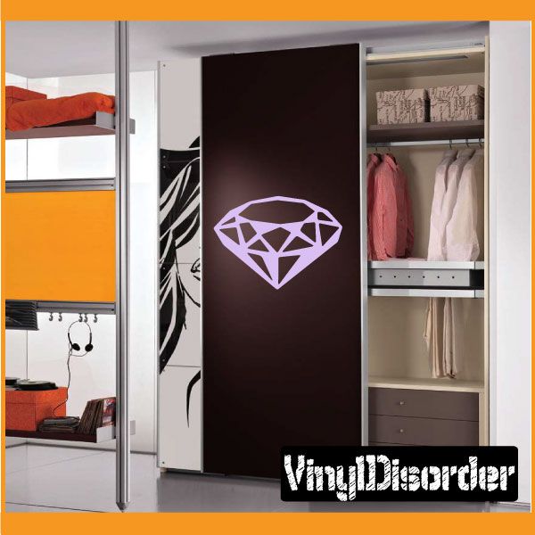 Top diamond decal with purple gem icon on dark panel