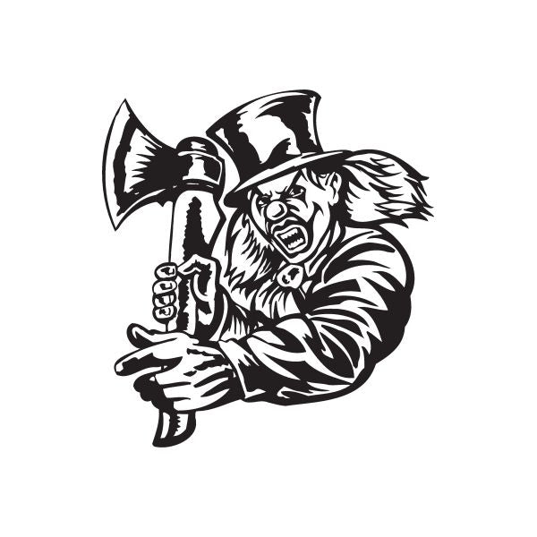 Top hat clown with axe decal