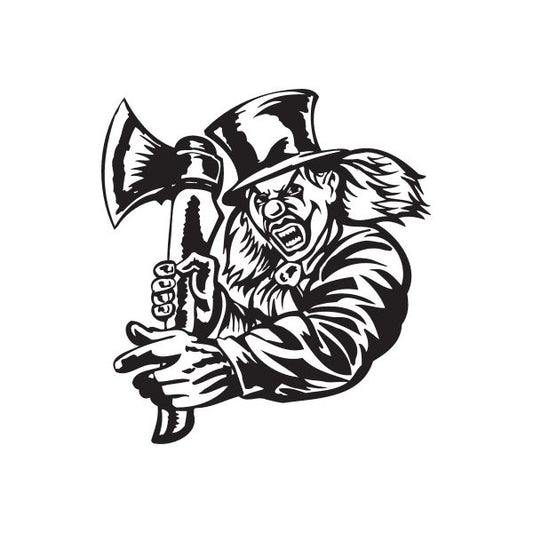 Image of Top Hat Clown with Axe Decal