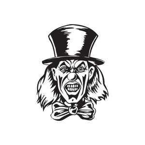 Top hat clown face bow tie decal
