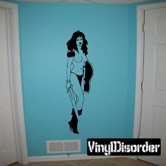 Image of Topless Walking Shieldmaiden Decal
