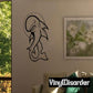 Shark and moon wall decal in black line art