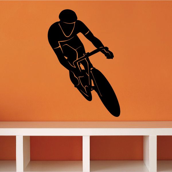 Image of Touring Bicycle Cyclist Veering Decal