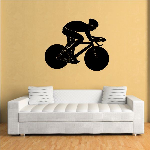 Image of Touring Bicycle Focused Cyclist Decal