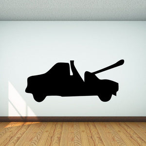 Tow truck wall decal, black vinyl silhouette