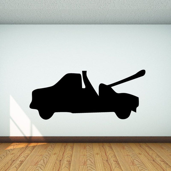 Tow truck wall decal, black vinyl silhouette