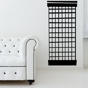 Black tower building wall decal with grid windows