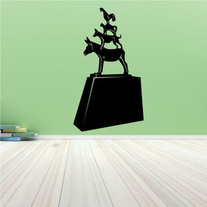 Black Town Musicians of Bremen decal: four animals on pedestal silhouette