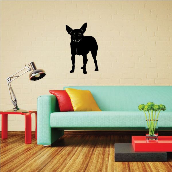 Fox terrier dog decal, black silhouette