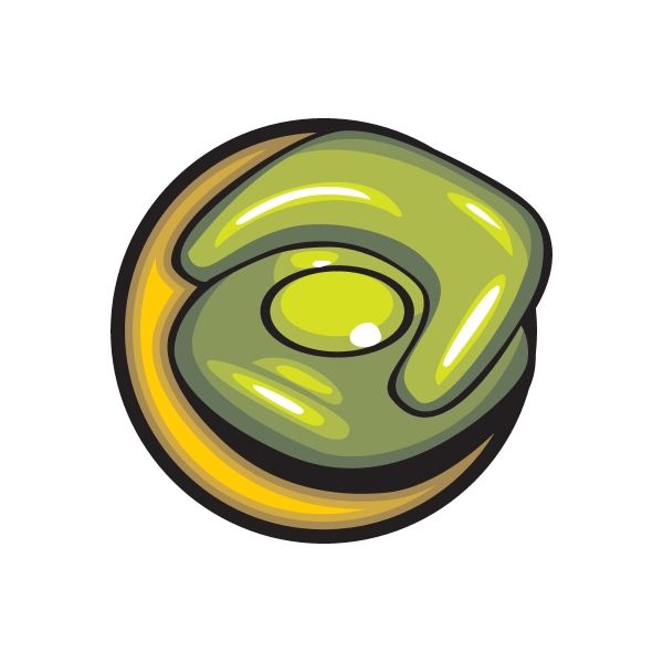Green and yellow swirl die-cut vinyl sticker