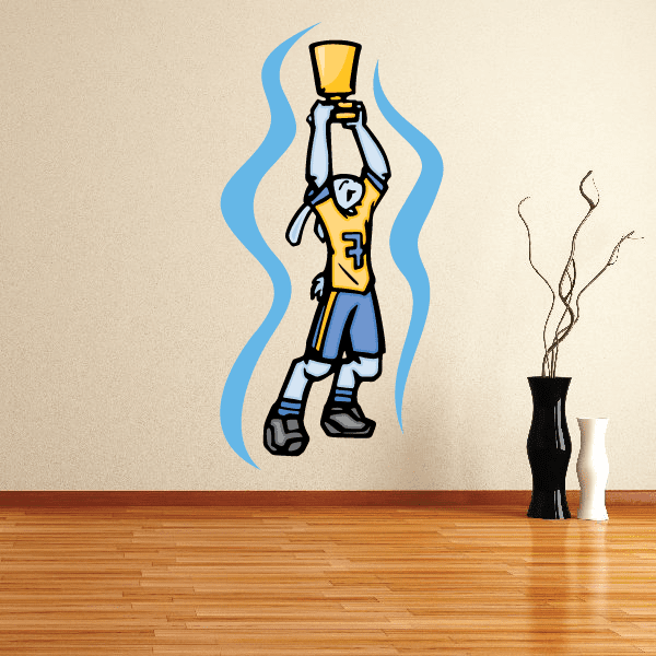 Championship Competition Runner Track and Field Practice Vinyl Sticker featuring championship competition runner for custom sports decor in custom size and color