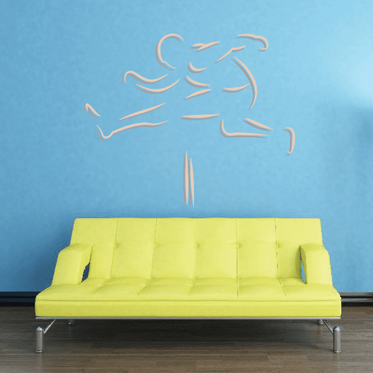 Meet Day Competition Runner Track and Field Window Vinyl Sticker featuring meet day competition runner for custom sports decor in custom size and color