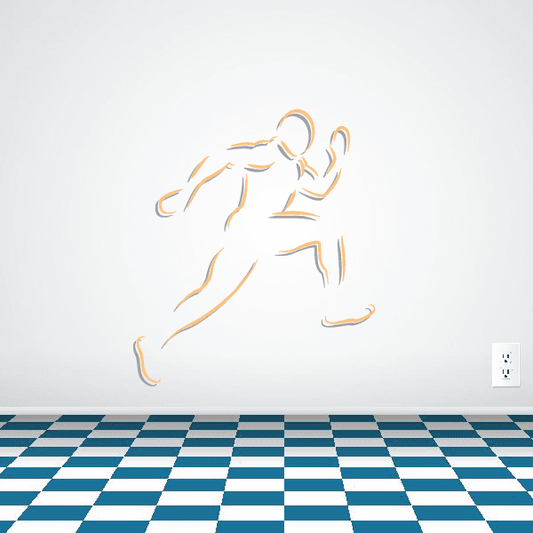 Clean Cut Competition Runner Track and Field Athlete Vinyl Sticker featuring clean cut competition runner for custom sports decor in custom size and color