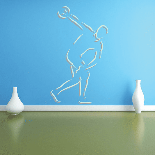 Modern Competition Runner Track and Field Outdoor Vinyl Sticker featuring modern competition runner for custom sports decor in custom size and color