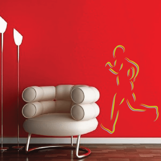 Sprint Form Competition Runner Track and Field Spirit Vinyl Sticker featuring sprint form competition runner for custom sports decor in custom size and color