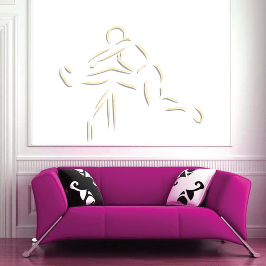 Power Stride Competition Runner Track and Field Car Vinyl Sticker featuring power stride competition runner for custom sports decor in custom size and color