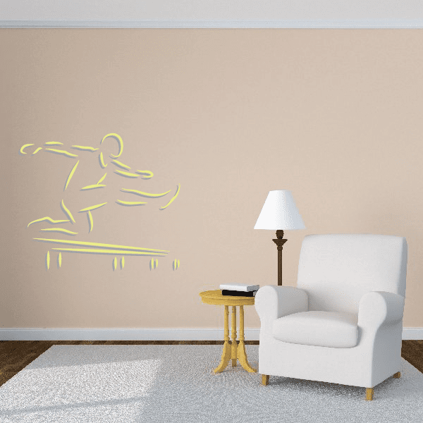 Sport Competition Runner Track and Field Spirit Vinyl Sticker featuring sport competition runner for custom sports decor in custom size and color