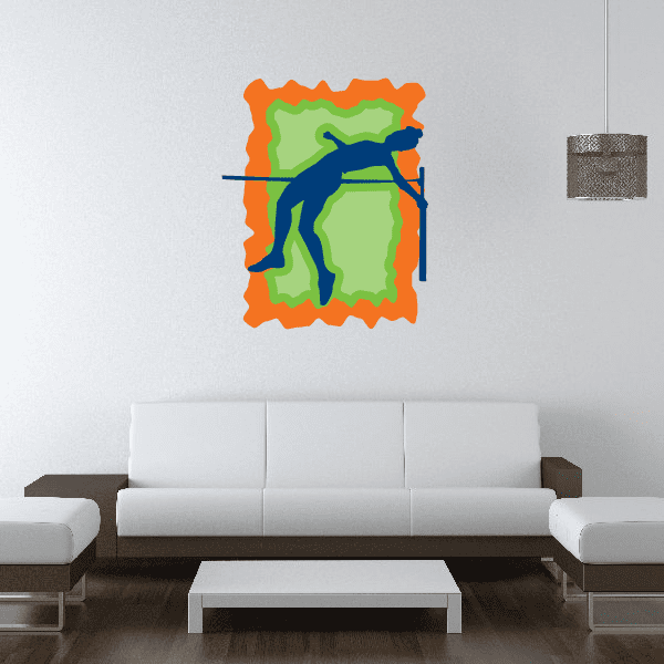 Modern Competition Runner Track and Field Practice Vinyl Sticker featuring modern competition runner for custom sports decor in custom size and color
