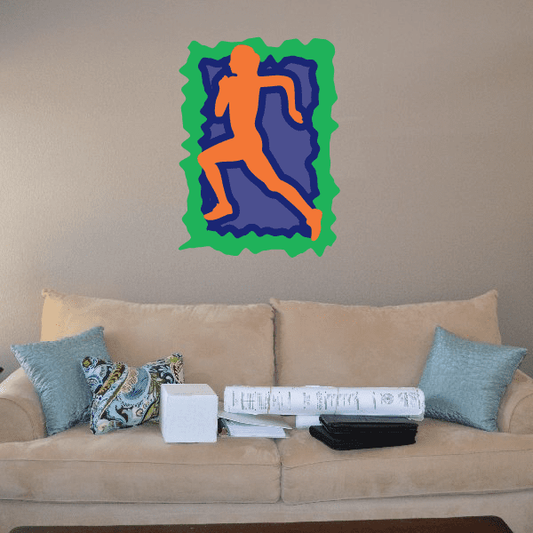 Sprint Form Competition Runner Track and Field Athlete Vinyl Sticker featuring sprint form competition runner for custom sports decor in custom size and color