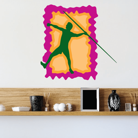 Power Stride Competition Runner Track and Field Team Vinyl Sticker featuring power stride competition runner for custom sports decor in custom size and color