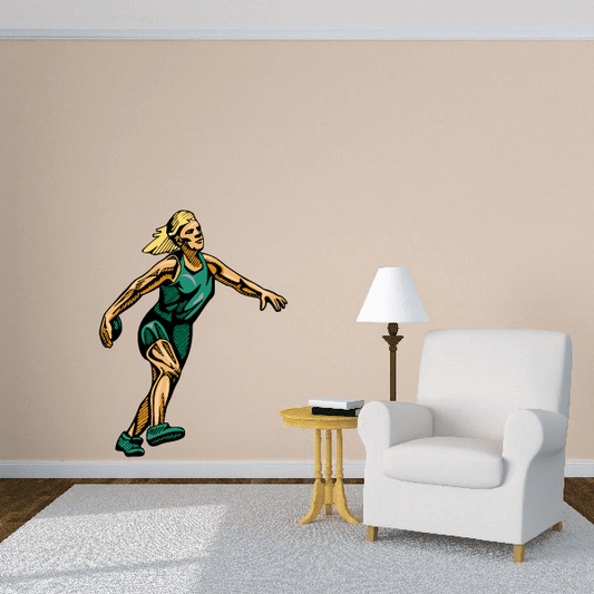 Meet Day Competition Runner Track and Field Car Vinyl Sticker featuring meet day competition runner for custom sports decor in custom size and color