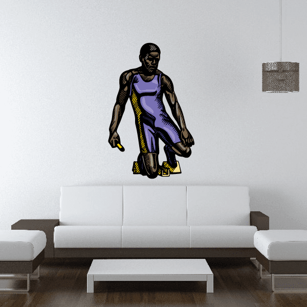 Image of Track And Field Wall Decal - Vinyl Sticker - Car Sticker - Die Cut Sticker - CDSCOLOR067