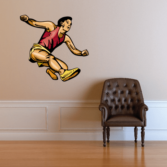 Forward Lean Competition Runner Track and Field Spirit Vinyl Sticker featuring forward lean competition runner for custom sports decor in custom size and color