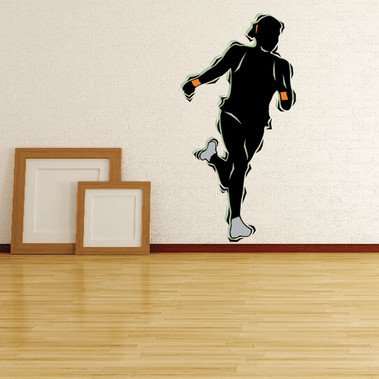 Practice Competition Runner Track and Field Wall Vinyl Sticker featuring practice competition runner for custom sports decor in custom size and color
