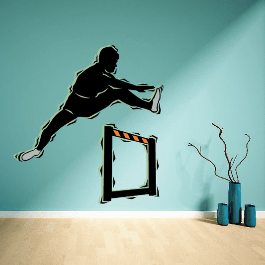 Champion Competition Runner Track and Field Practice Vinyl Sticker featuring champion competition runner for custom sports decor in custom size and color