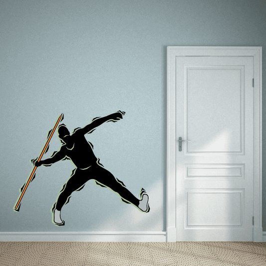 Classic Competition Runner Track and Field Athlete Vinyl Sticker featuring classic competition runner for custom sports decor in custom size and color