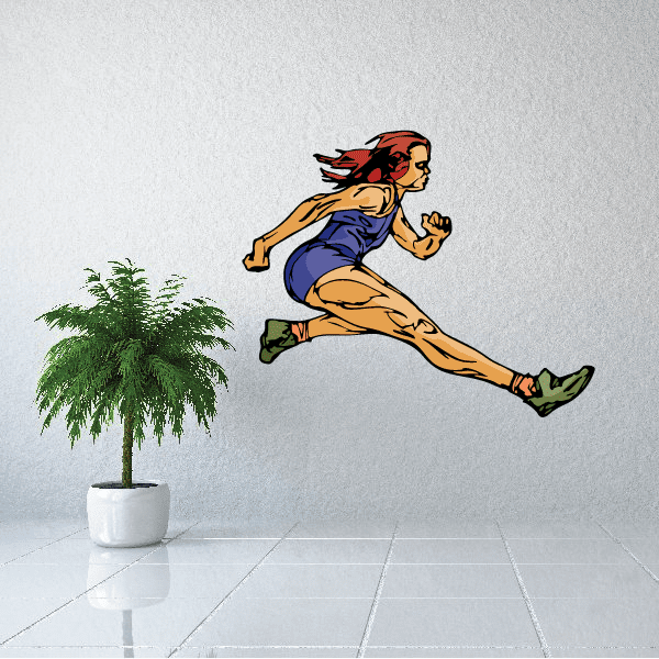 Image of Track And Field Wall Decal - Vinyl Sticker - Car Sticker - Die Cut Sticker - CDSCOLOR119